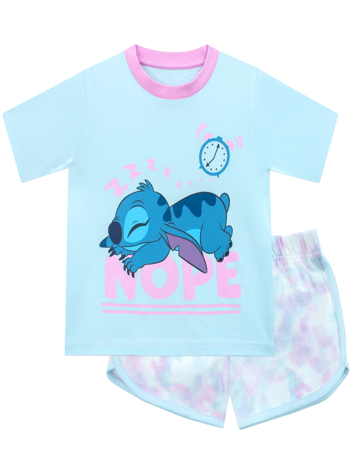 Disney Pyjama Fille Lilo And Stitch Pyjama Court Tie Dye Blu 12-13 Anni