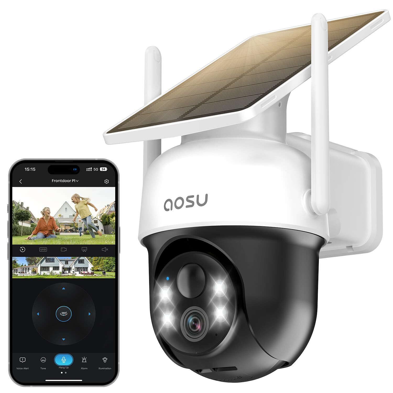 AOSU Telecamera Wi-fi Esterno Senza Fili Batteria Telecamera di Sicurezza (g0K)