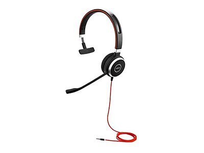 Jabra Evolve 40 Cablato Ufficio Auricolare Nero Rosso Argento Cuffia 14401-09