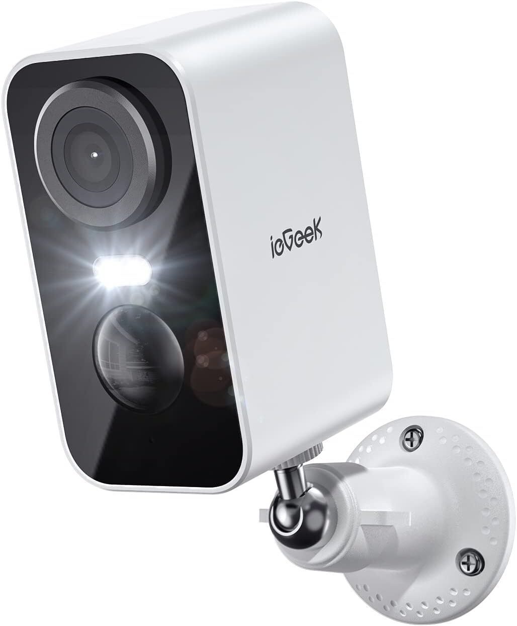 ieGeek 2K Telecamera Wi-Fi Interno/Esterno Batteria Senza Fili, Bianco