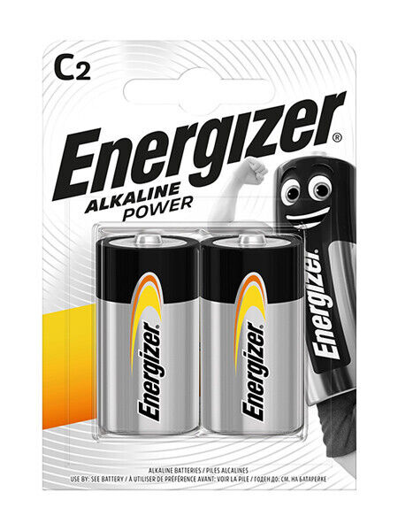BATTERIE MEZZA TORCIA C ALCALINE POWER ENERGIZER FORMATO C 2 BATTERIE 1/2 TORCIA