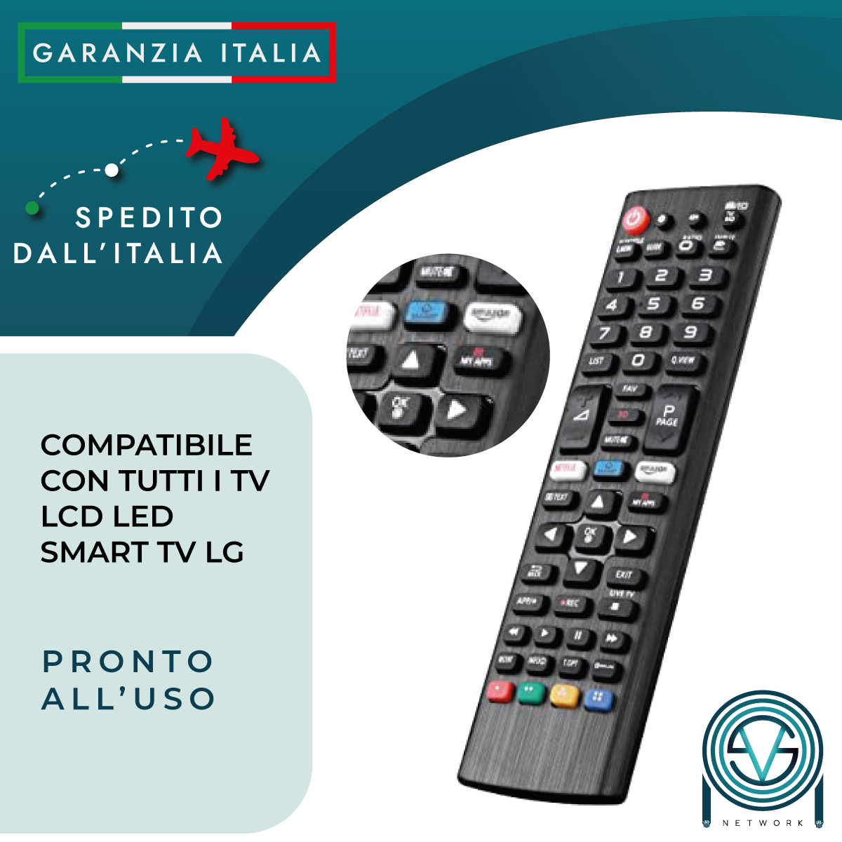 Telecomando universale per tutti i TV LG Lcd Led Smart TV 3D 4K come Originale
