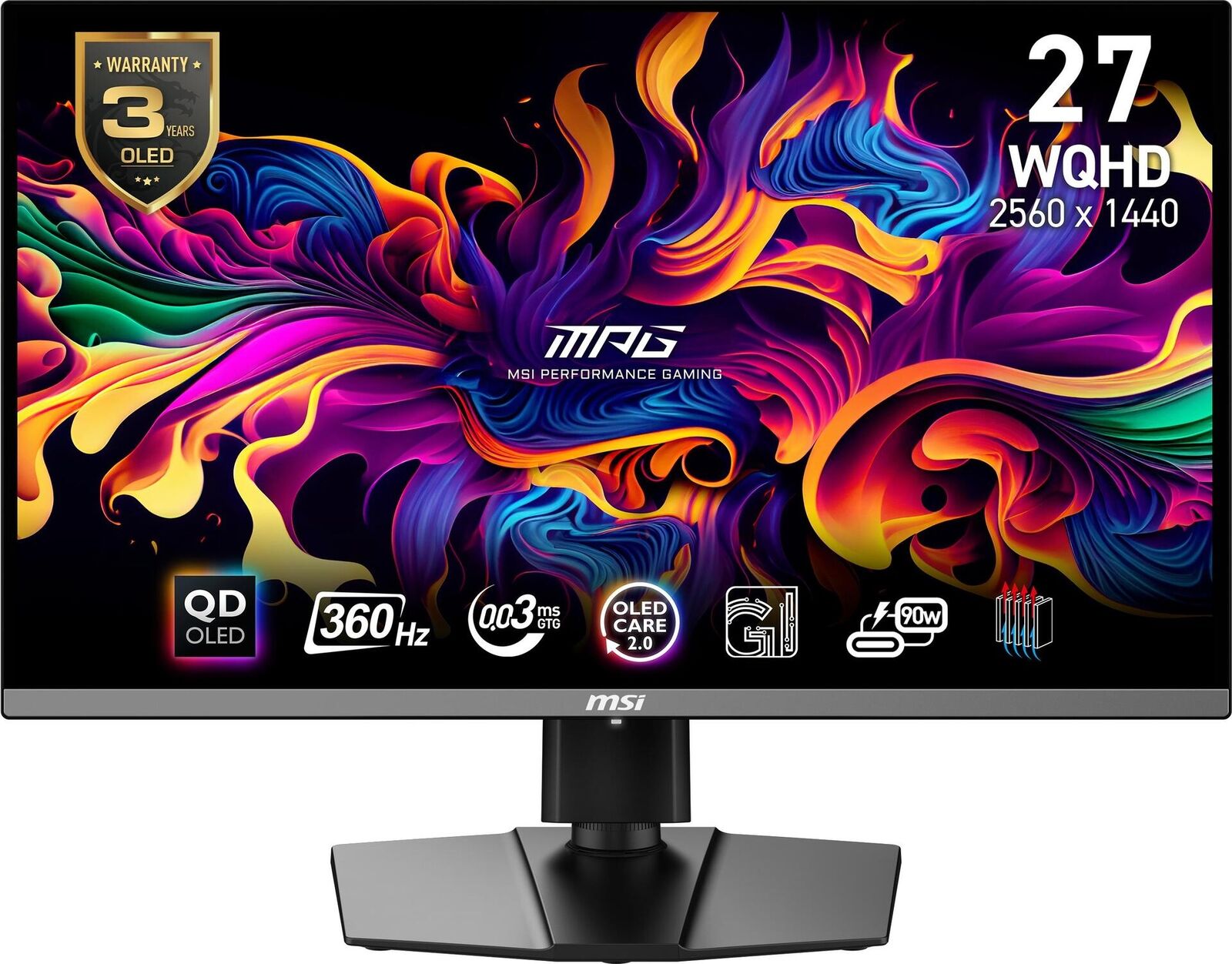 MSI MPG 271QRXDE QD-OLED Computerbildschirm 67,3 cm (26.5") 2560 x 1440 Pixel Wi