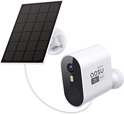 AOSU 2K QHD Telecamera Wi-fi Esterno con Pannello Solare, richiede (Q7z)