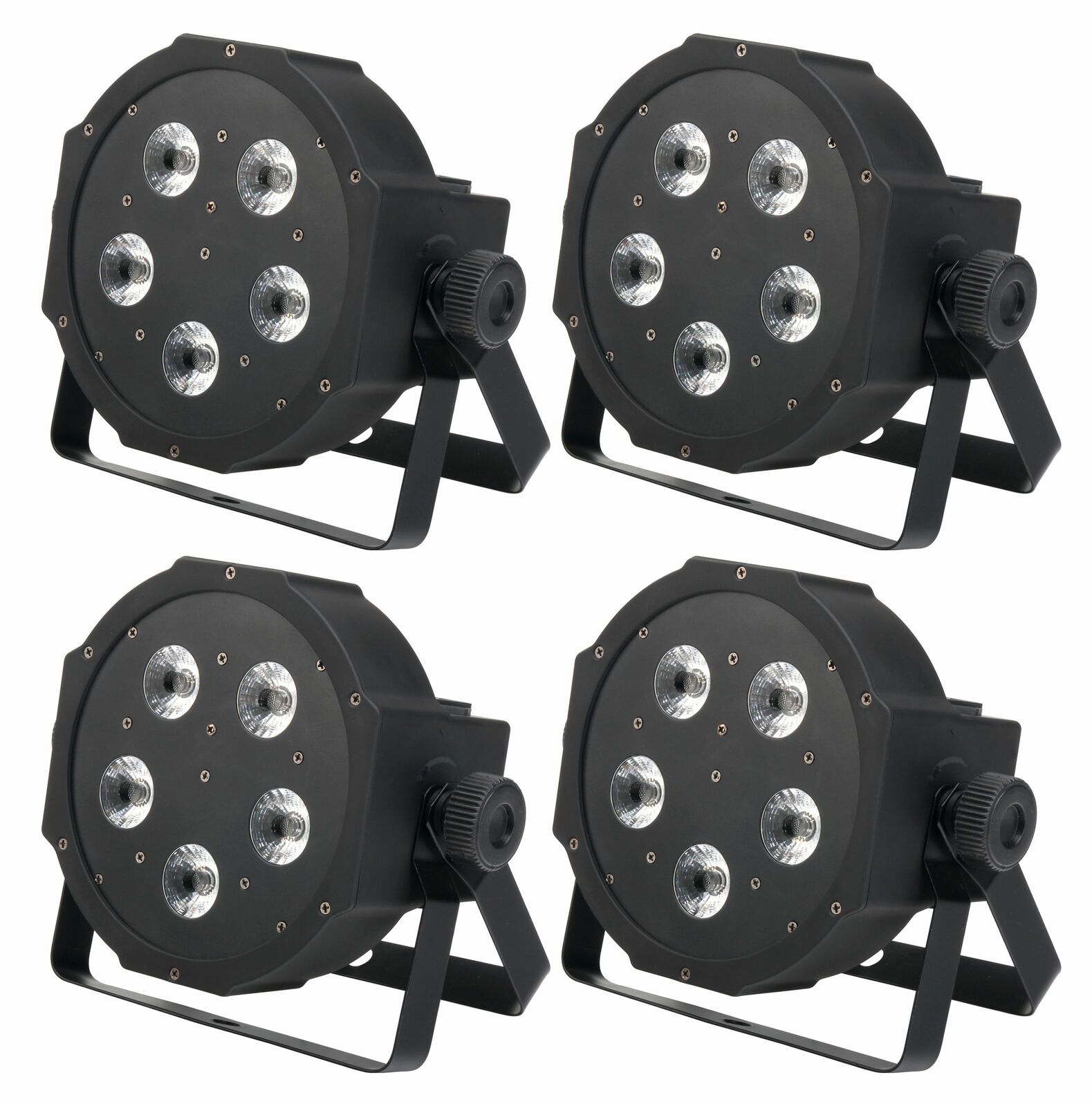 4x Faro PAR LED RGBW 5x8W LED Strobo Wash Programabile DMX Luci Effetti Disco