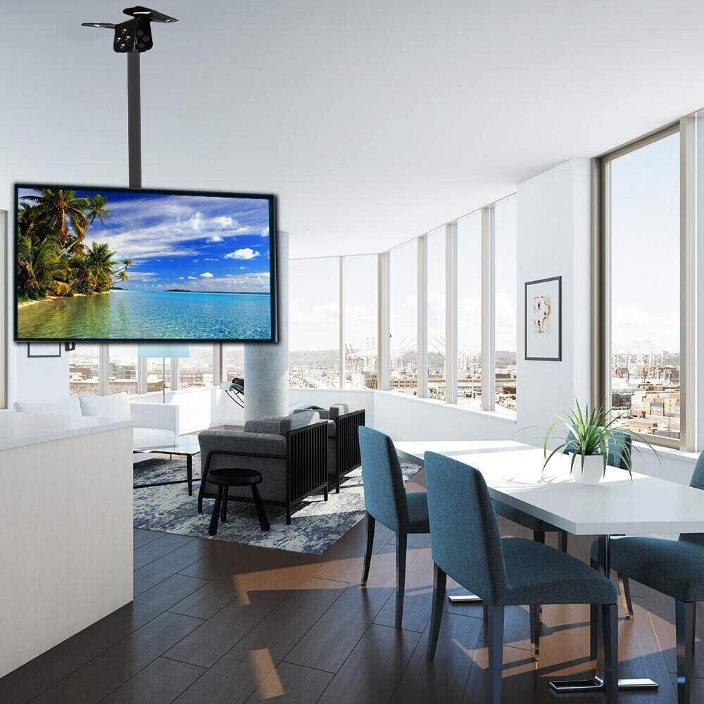 SUPPORTO SOFFITTO PER TV STAFFA BRACCIO REGOLABILE DA 20 A 55 POLLICI