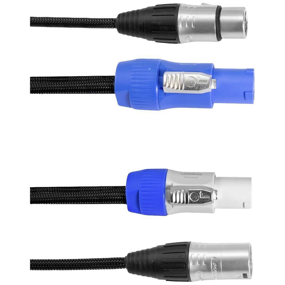 Eurolite Power-Hybrid DMX Cavo di collegamento [1x Presa XLR 5 poli - 1x Presa