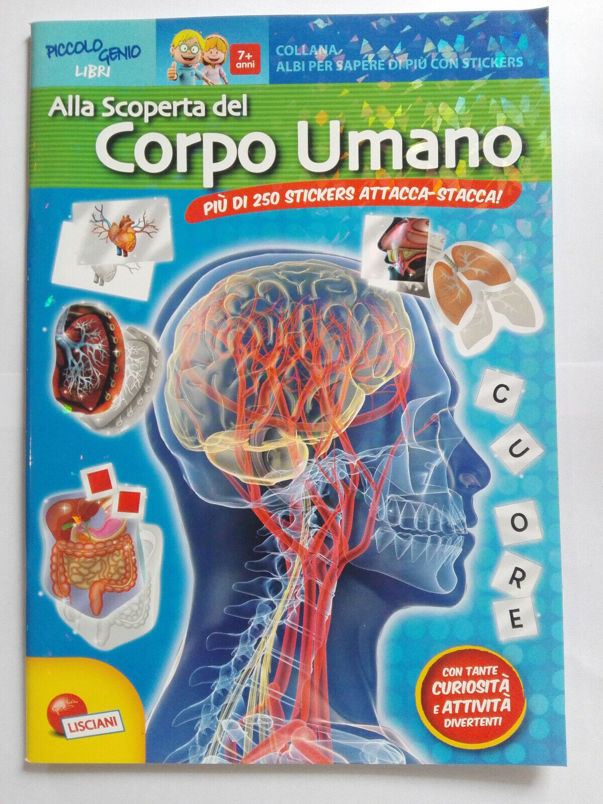 ALLA SCOPERTA DEL CORPO UMANO LIBRI PICCOLO GENIO 250 STICKERS LISCIANI NUOVO
