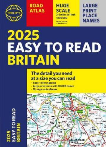 2025 Philip's Easy to Read Road Atlas of Britain (Tascabile)