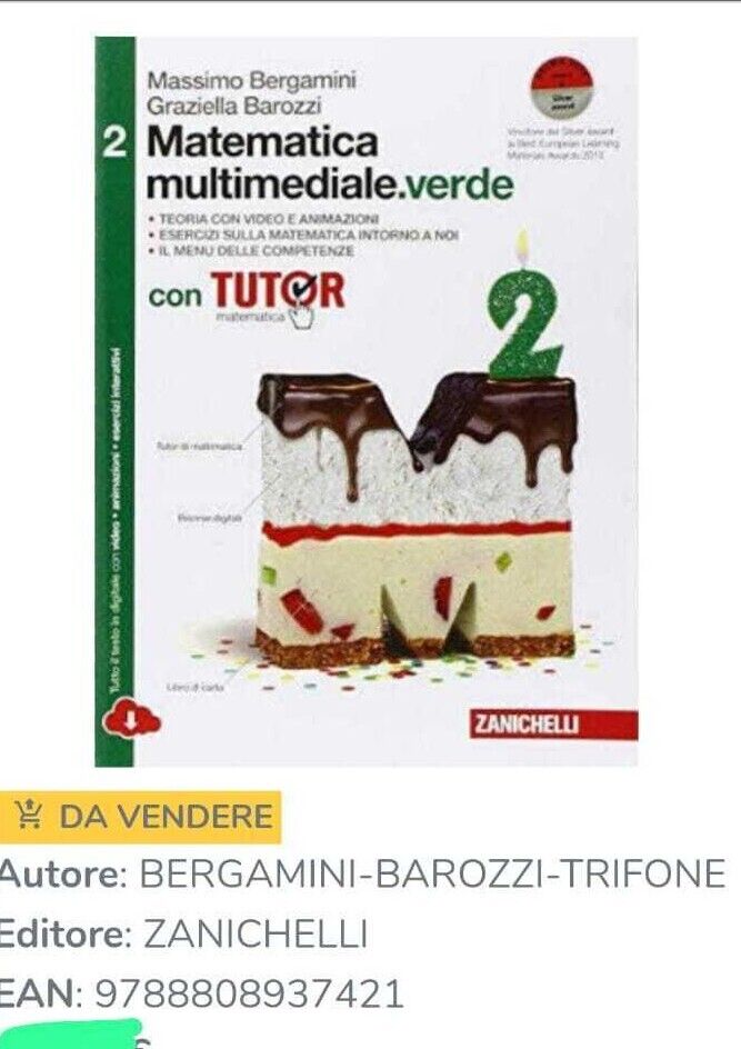 MATEMATICA MULTIMEDIALE.VERDE 2 ISBN 9788808937421