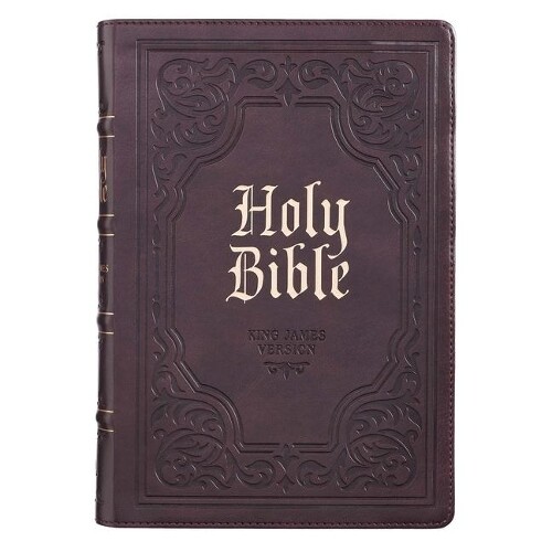 KJV Bible Giant Print Full Size Dark Brown (Rilegato in ecopelle)