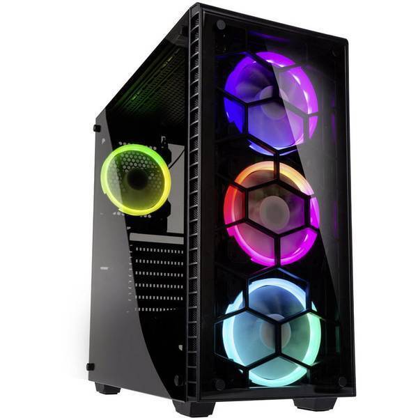 Midi tower pc case kolink observatory rgb nero 4 ventole led pre montate