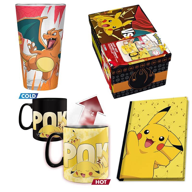Merchandising Pokemon: ABYstyle - Pikachu Pack Premium (Large Glass + Mug Heat C