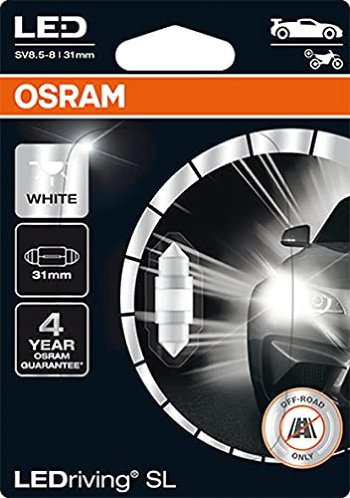 (TG. ≜ C5W (31 mm)) OSRAM C5W (31mm) 1W SV8.5-5 LED - NUOVO
