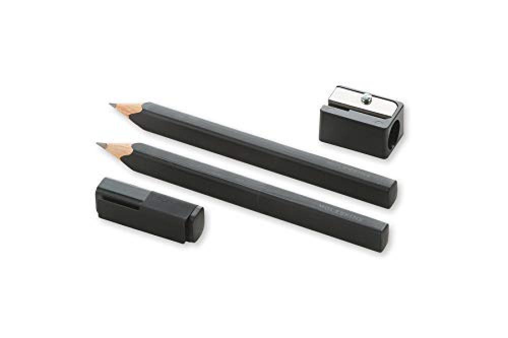 Set black pencils - 2 pencils, 1 sharpener - NUOVO