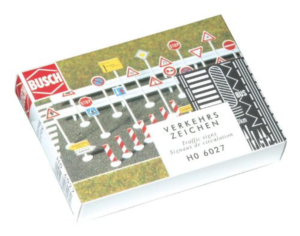 Busch 6027 H0 Verkehrszeichen-Set [Giocattolo] - NUOVO