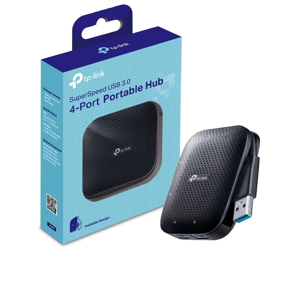 TP Link UH400 4 Port USB 3.0 Hub Black NUOVO