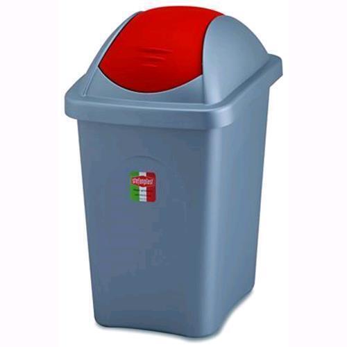 Pattumiera Bascula Multipat Base Silver/Rosso Lt. 60