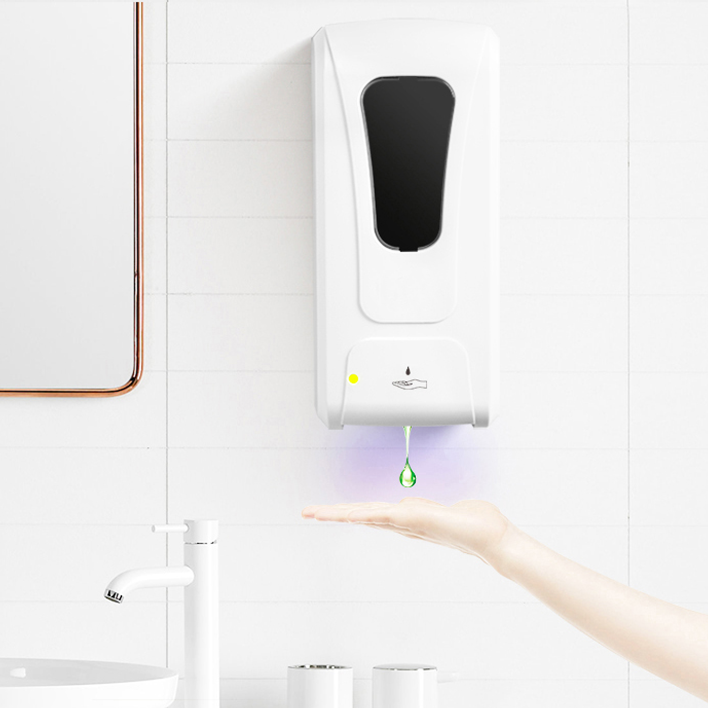 DISPENSER Automatico da Parete 1 LITRO sapone gel disinfettante liquido totem