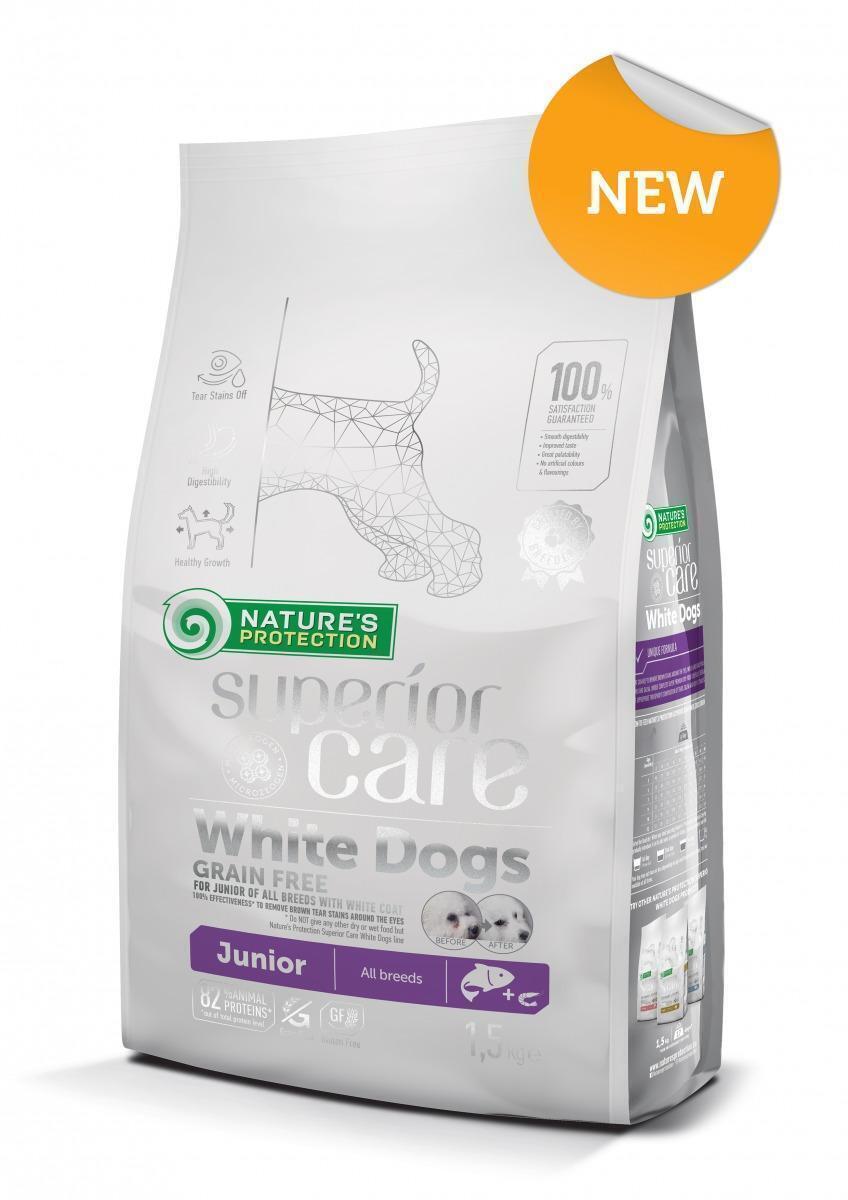 NATURE'S PROTECTION SUPERIOR CARE WHITE DOG GF SALMON JUNIOR SMALL BREED. 1,5KG