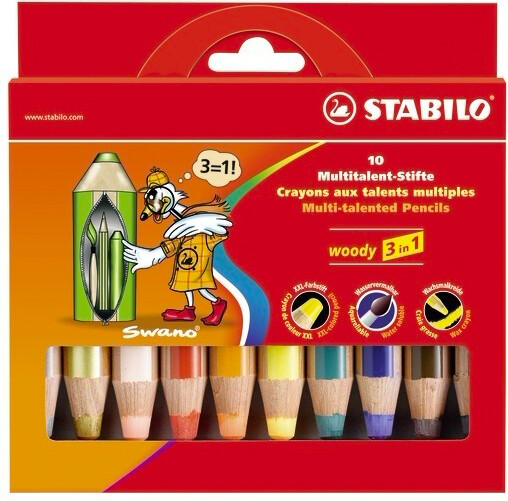 Stabilo Confezione 10 Stabilo Woody 880 + Temperino 880/10-2