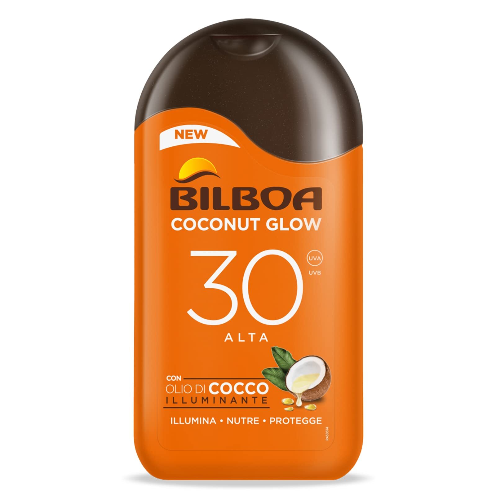Bilboa, Latte Solare Coconut Glow SPF 30, Crema Solare con Olio di Cocco e Vitam