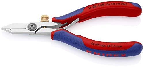NEW - KNIPEX Cesoia spelacavi per elettronica (140 mm) 11 82 130
