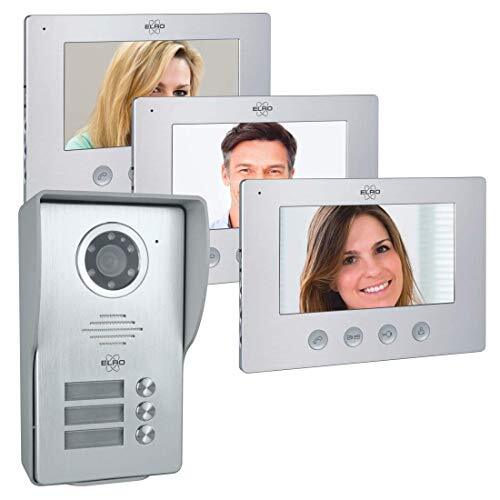 NEW - Elro DV477W3 Videocitofono, Grigio, 3 Appartamenti