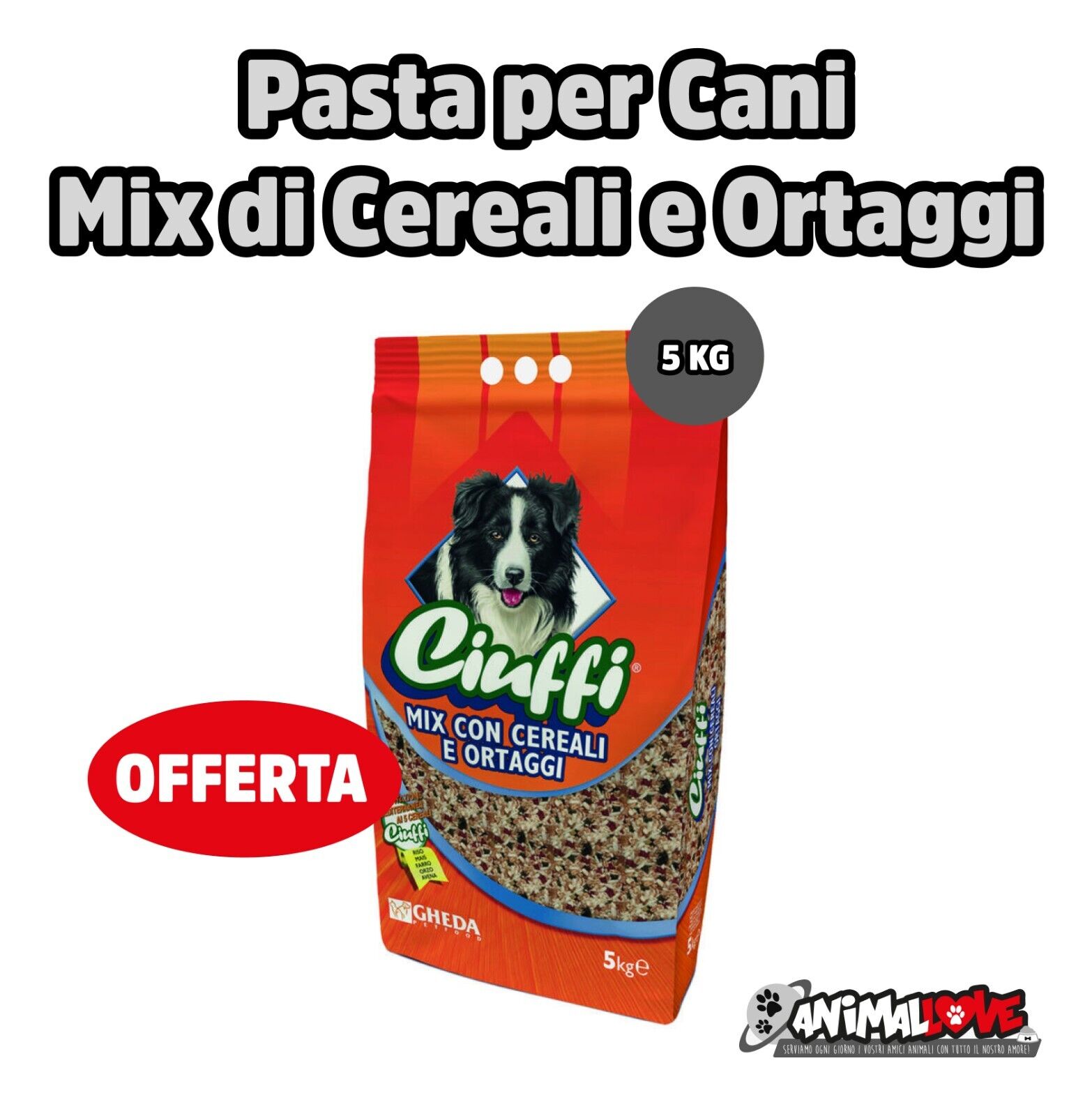 Cibo per cani Mix di Cereali e Ortaggi CIUFFI GHEDA 5KG