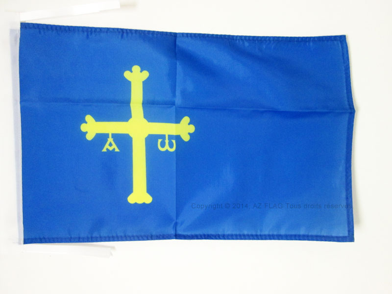 BANDIERA ASTURIE 45x30cm - BANDIERINA PRINCIPADO DE ASTURIAS IN SPAGNA 30 x 45 c