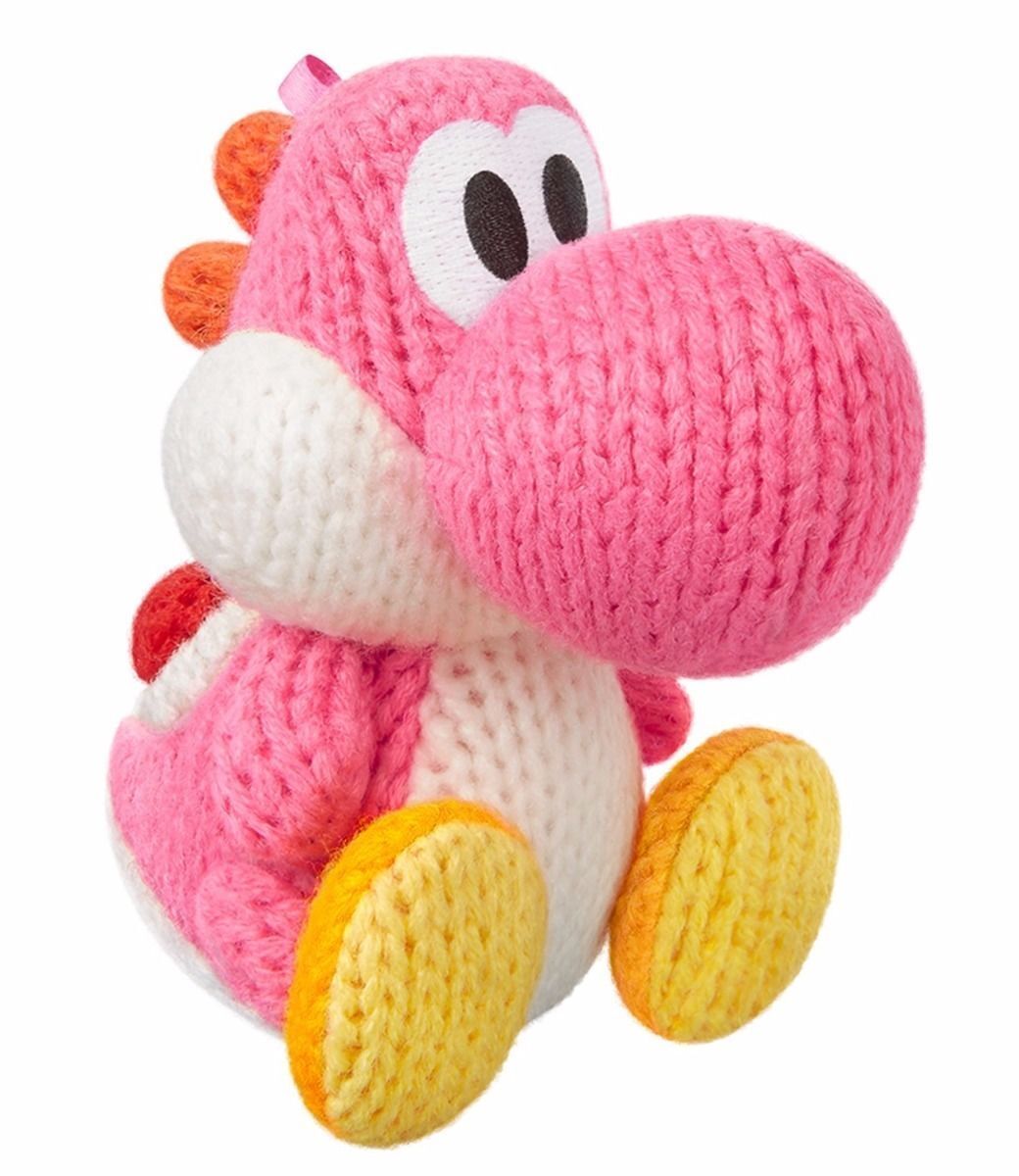 Nintendo Amiibo Filato Yoshi Rosa Yoshi's Woolly World 3DS Wii U Accessori Nuovo