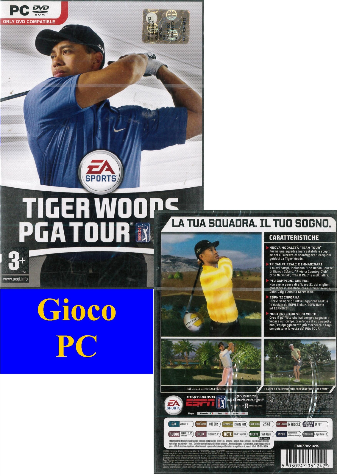 TIGER WOODS PGA TOUR 07 - GIOCO PC  GOLF