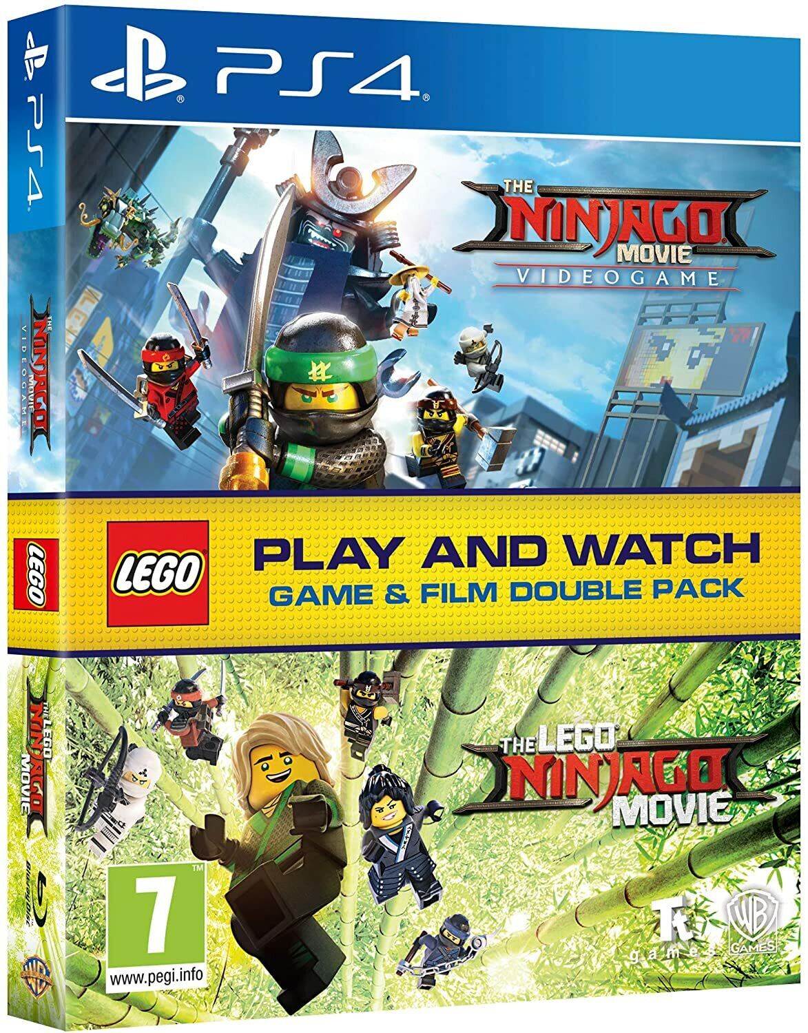 LEGO THE NINJAGO DOUBLE PACK VIDEOGIOCO PS4 + FILM MOVIE BLU RAY MARVEL NUOVO