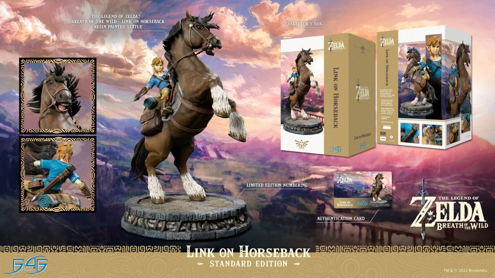 First4Figures Link On a Cavallo Standard Ed. Statua Ottime IN Scatola
