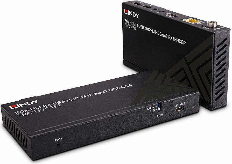 Lindy 150m Cat.6 HDBaseT KVM Extender - HDMI 4K60 - USB 2.0 & IR - Sender und Em