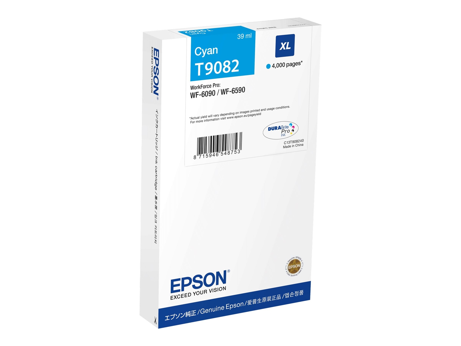 Epson Tinte cyan 39.0ml WF Pro 6xxx''XL'' Ciano Cartuccia di C13T90824N
