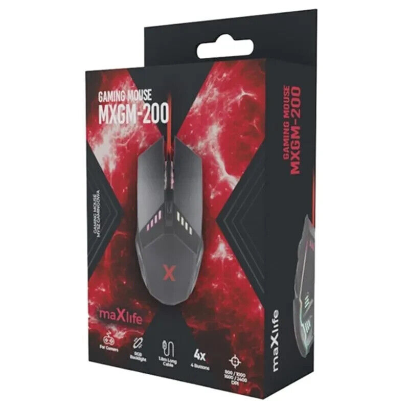 MAXLIFE Mouse Gaming Retroilluminato - Nero MXGM-200
