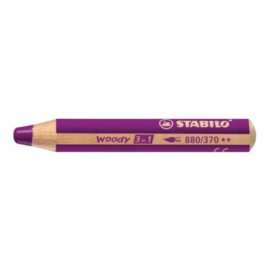 Matite colorate Stabilo Woody 3 in 1 punta larga conf. 5 pz lilla 880/370