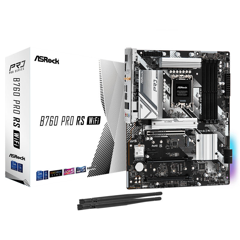 ASRock B760 PRO RS/WIFI DDR5 LGA1700 Intel Sockel 1700 (Core 90-MXBLQ0-A0UAYZ