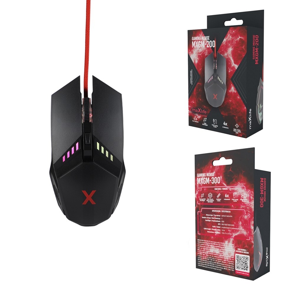 MAXLIFE Mouse Gaming Retroilluminato - Nero MXGM-300