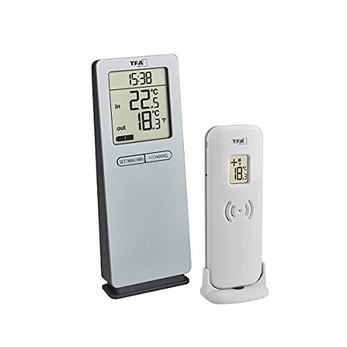 TFA Dostmann TFA 30.3071.54 Argento Logo 2.0 Funk-Thermometer (c8u)