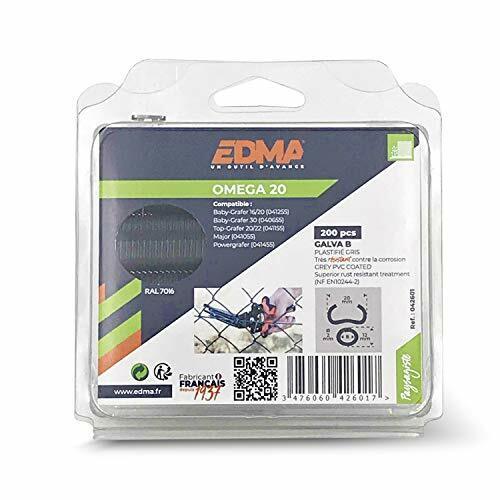 EDMA 042601 Agrafe Omega 20, Galva Plastificato, Grigio, 200 pz (J9Y)