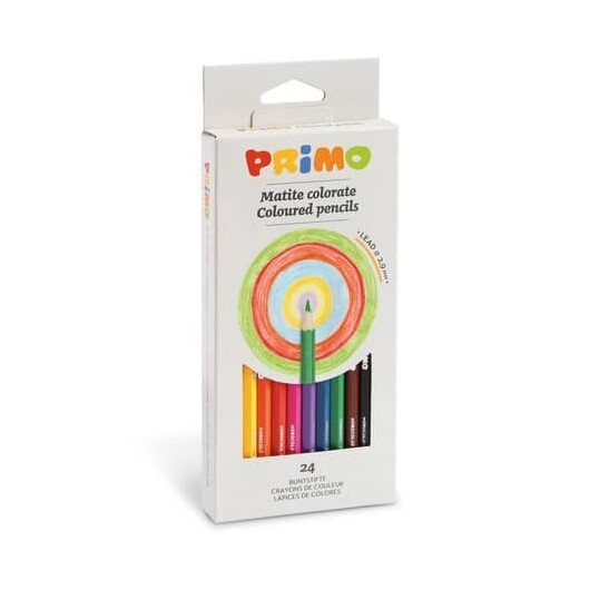 Matite colorate esagonali Primo laccate - Ø 2,9 mm in conf. da 24 colori assorti