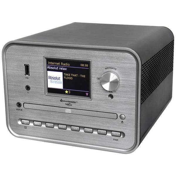 soundmaster 10747  ICD1050SW Lettore CD Argento Internetradio, DAB+, WLAN, USB,