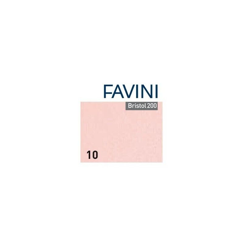 Conf. 25 Cartoncino Bristol Color 200 gr 50x70 cm ROSA 10 FAVINI