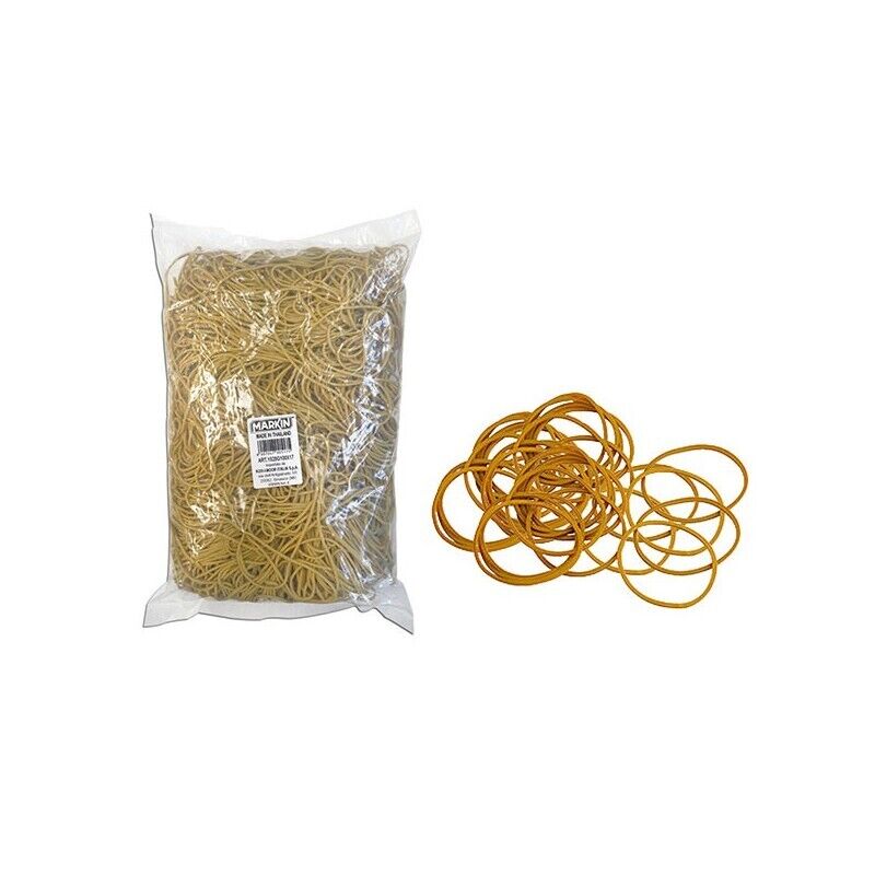 Elastico in gomma GIALLO D 90 mm. Sacco da 1 Kg. MARKIN.