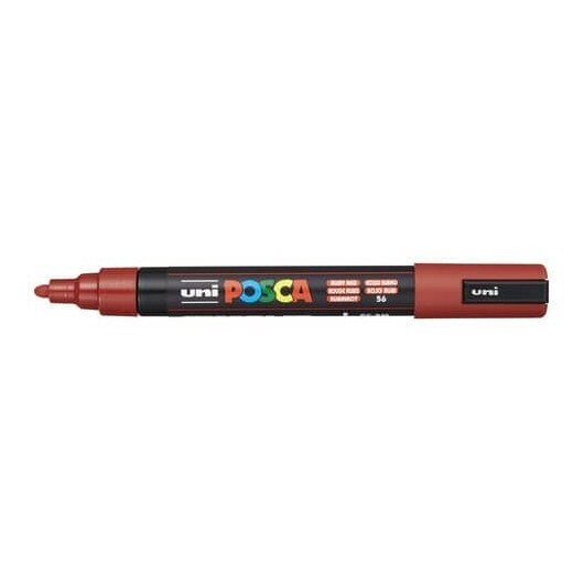 Marcatore a tempera Posca Uni-Ball punta tonda 1,8-2,5 mm rosso rubino PC5M ROSS