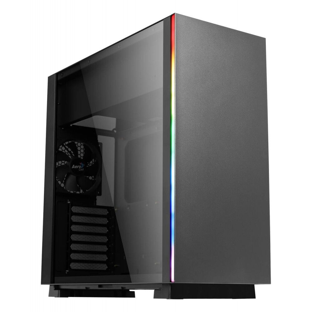 Aerocool GLO Case Middle Tower Tempered Glass Panel RGB Light