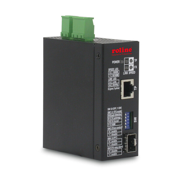 ROLINE Industrie Konverter, 10/100/1000T - 100/1000F convertitore multimediale d