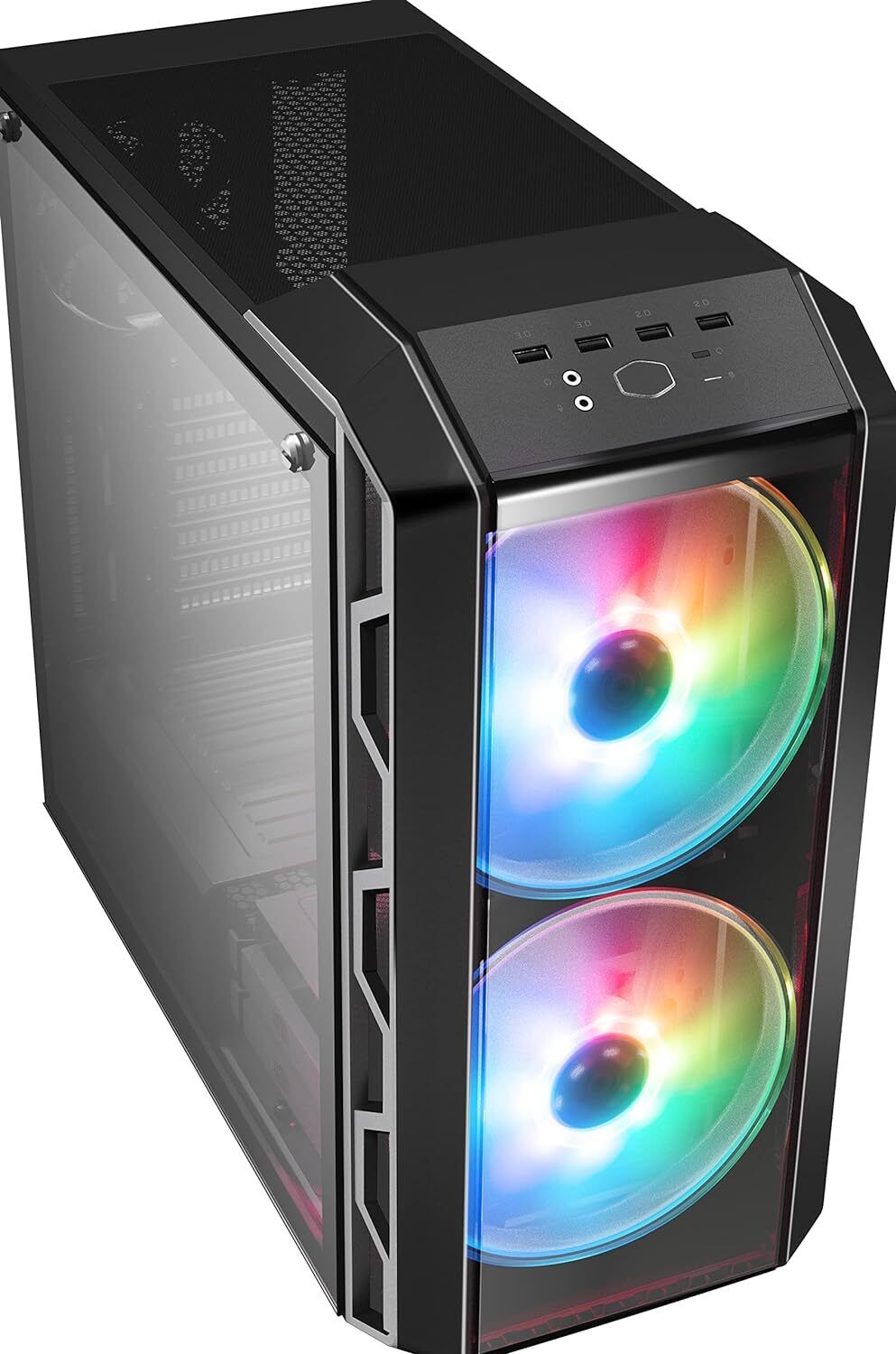 Cooler Master MasterCase H500 ARGB Side window. Iron Grey. Mini ITX. Micro ATX.
